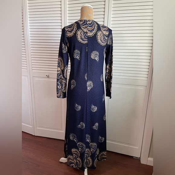 Yi Heng Mei Dress Blue Gold Sz M - Picture 7 of 11